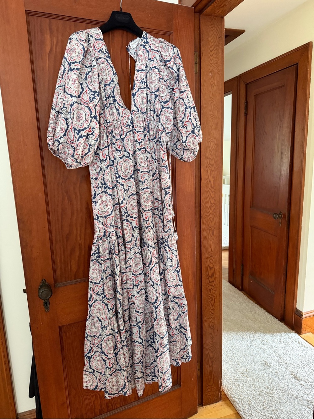 Chufy X Mango Boho navy/red maxi dress Small